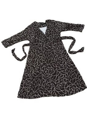 👗🌹 BANANA REPUBLIC Women’s Stretch Faux Wrap Dress Brown Floral XL